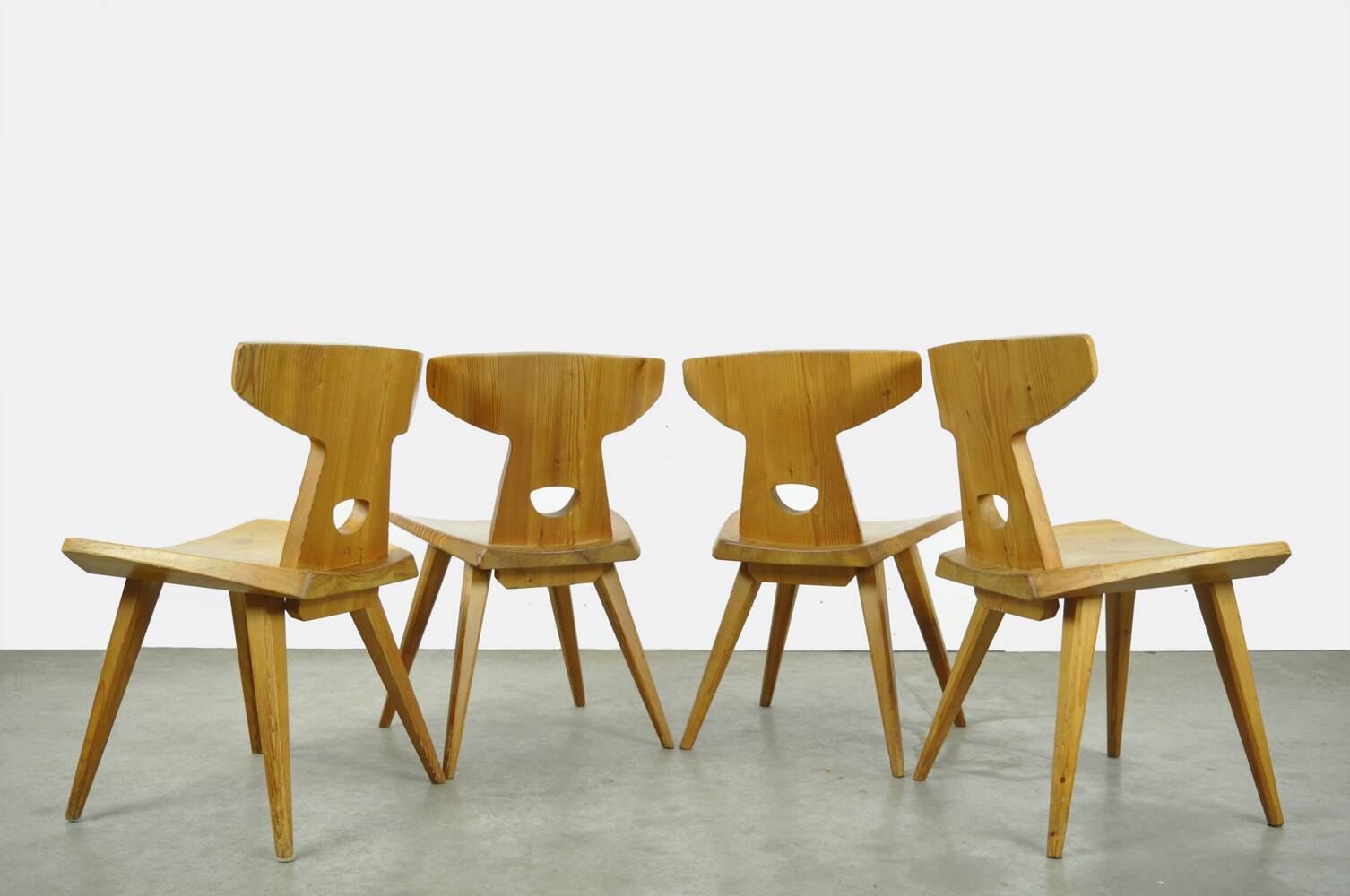Vintage handmade dining table chairs by Jacob Kielland-Brandt for I. Christiansen, Denmark 1960s