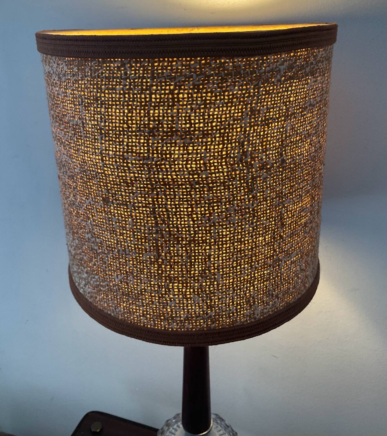 Scandinavian teak and glass lamp from the 60s