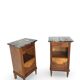 Tables de chevet italiennes en placage d'acajou avec de splendides