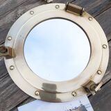 Brass porthole mirror