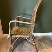 Early century wicker rattan armchair m
