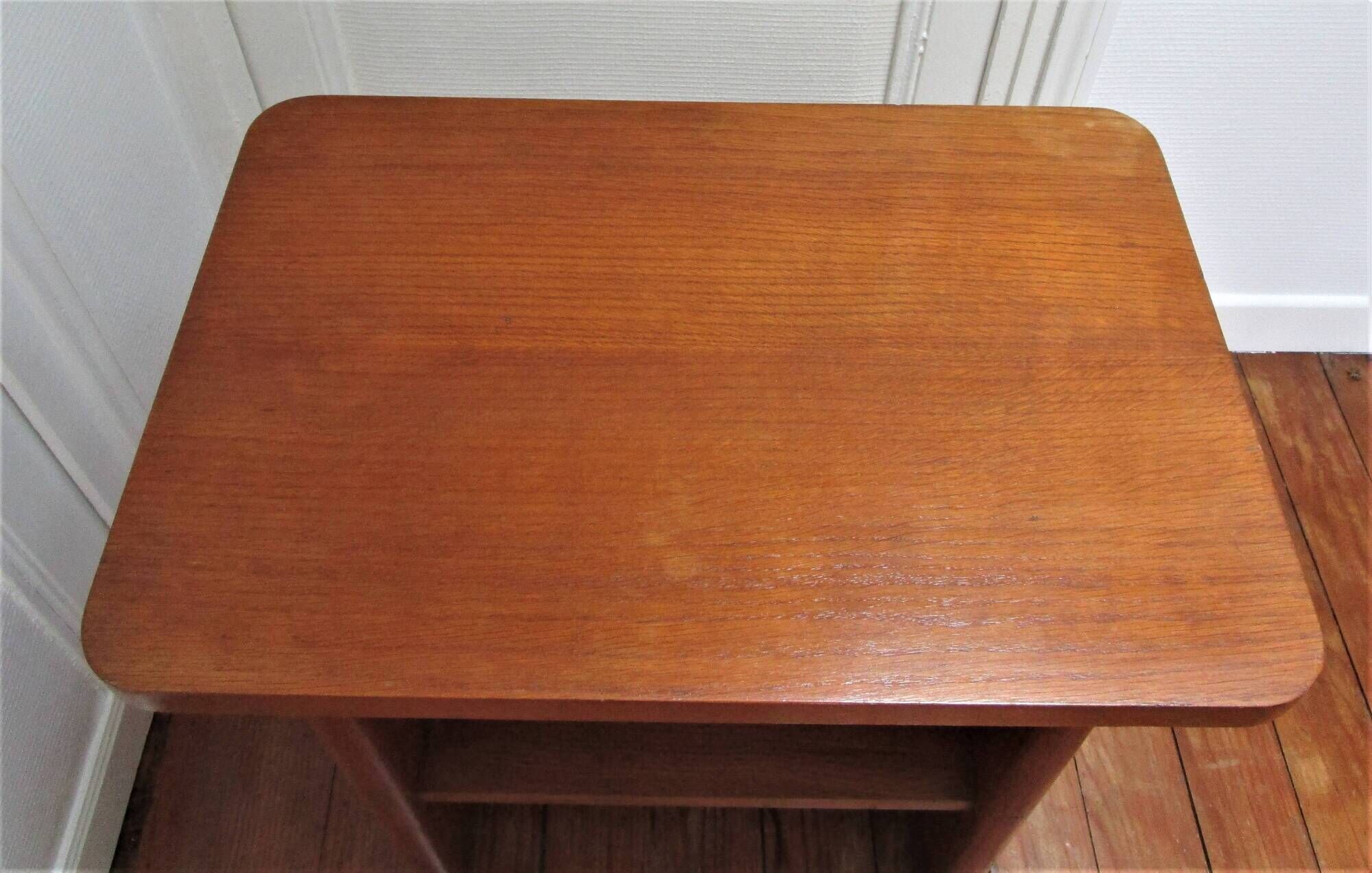 Side table, bedside table, vintage wooden shelf from the 1960s.