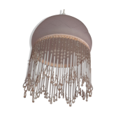 Lustre verre rose à perles style charleston