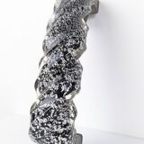 Pair of Hand-Blown Murano Glass Spiral Door Handles with Silver Dust, 1960s