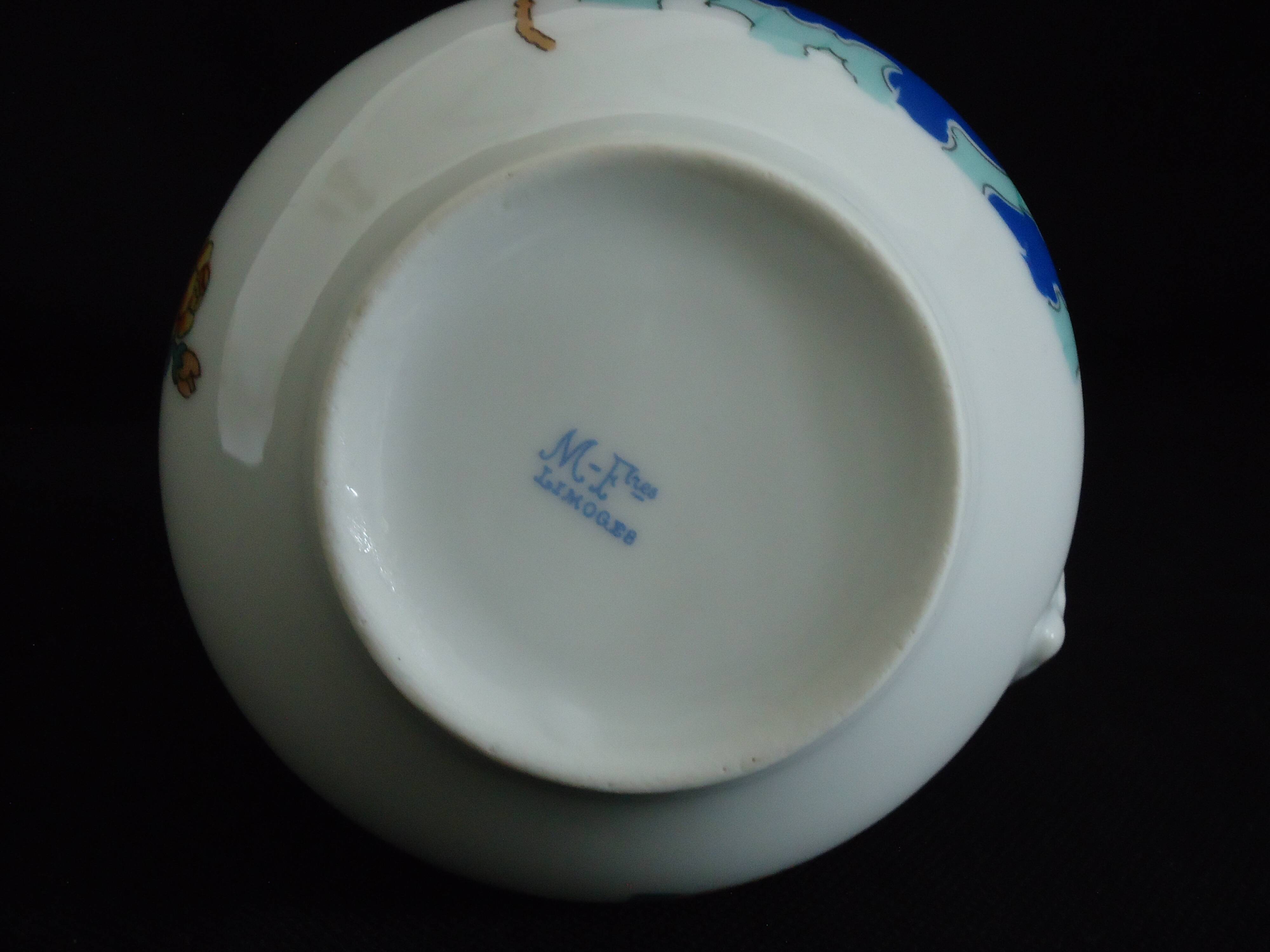 LIMOGES MILK JUG MICHELAUD FRERES Exotic Bird Motif "Indiana"