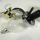 Pair of "GLOBE" APPLIQUES in OPALINE and CHROME and GOLD metal - 70s-80s