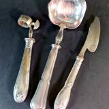 Set of 3 silver-plated serving cutlery - Retro charm guaranteed! 🧀