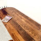 Grande table ancienne ovale en chêne massif – Circa 1900