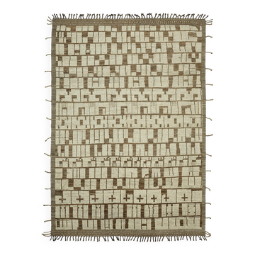 Hand-Knotted Tribal Unique 278 cm x 396 cm Beige Wool Carpet