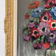 Oil on canvas "Anemones" signed Henry Joseph Pauwels.
