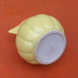 Art Deco Teapot / Teapot with metal infuser Yellow fluted ceramic