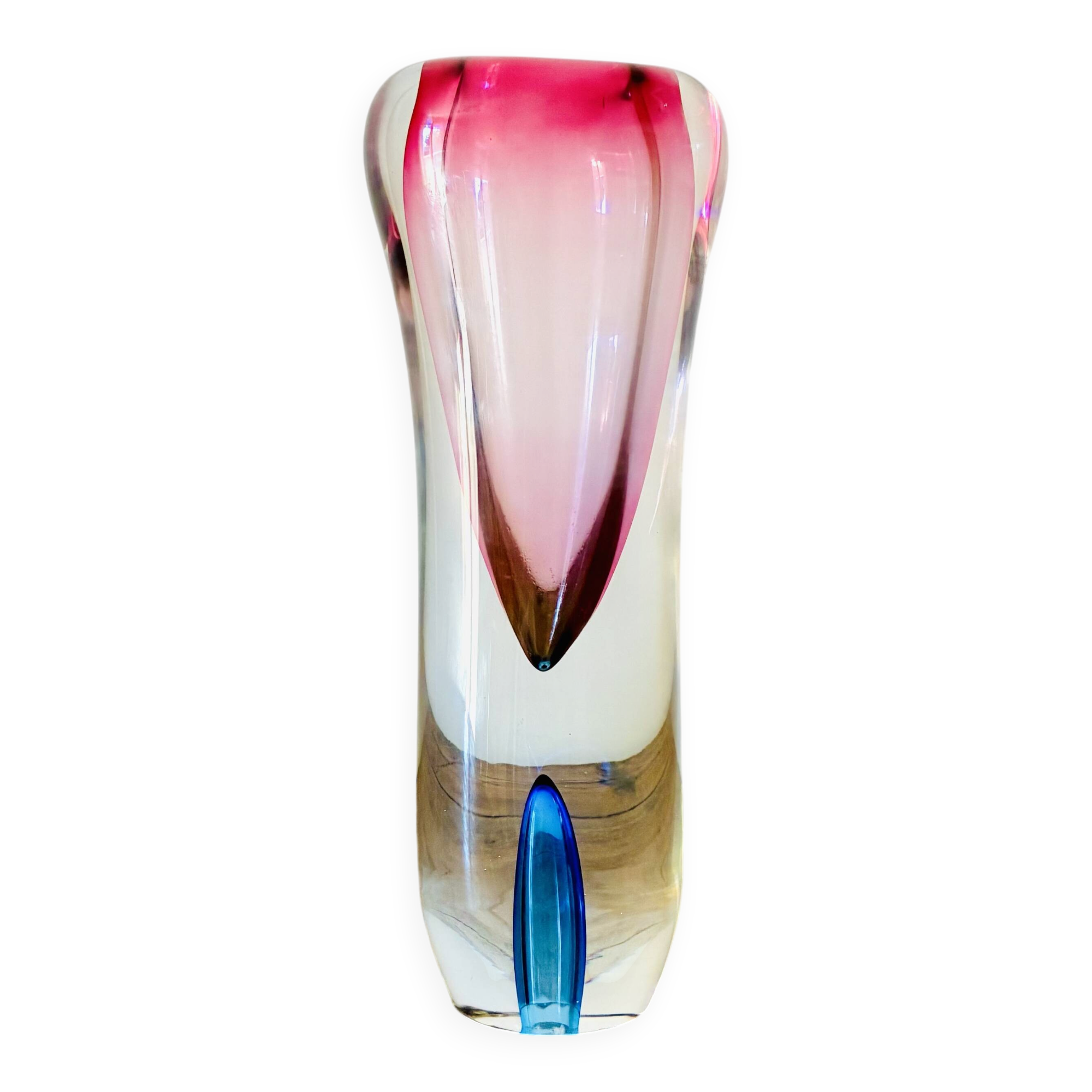 Vase en verre sommerso de Murano, années 1960, dans le style de Flavio Poli