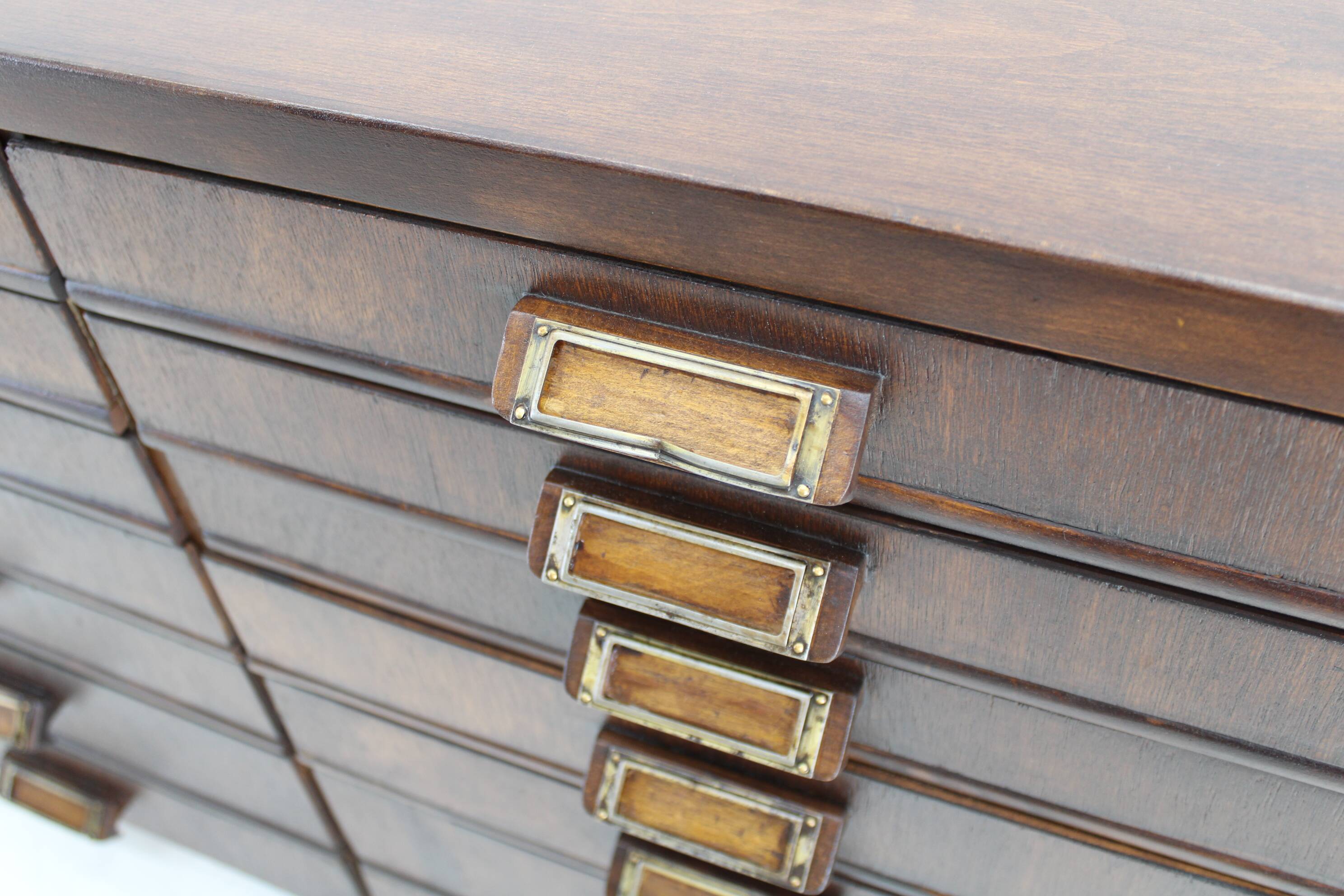 1940s Industrial Beech Wooden Chest of Drawers