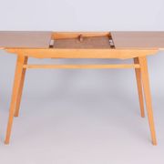 Restored Midcentury Oak Extendable Dining Table, Revived Polish, Czechia, 1950s