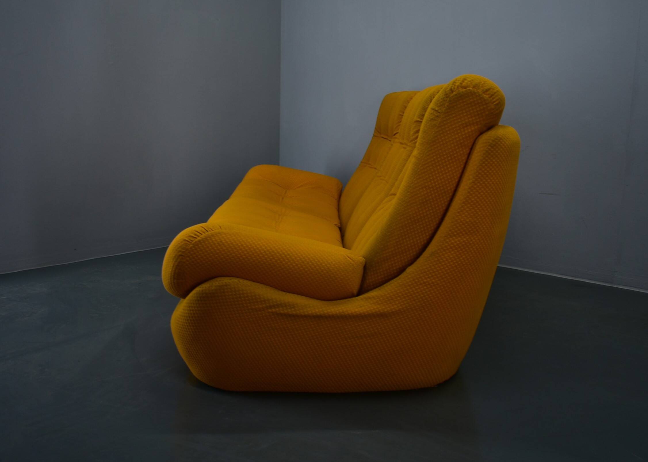 20th century, yellow Atlantis three-seater sofa, 1960s