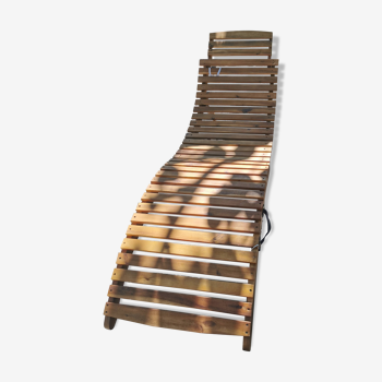 2x outdoor sun loungers -acacia