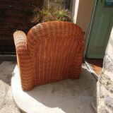 Wicker club armchair