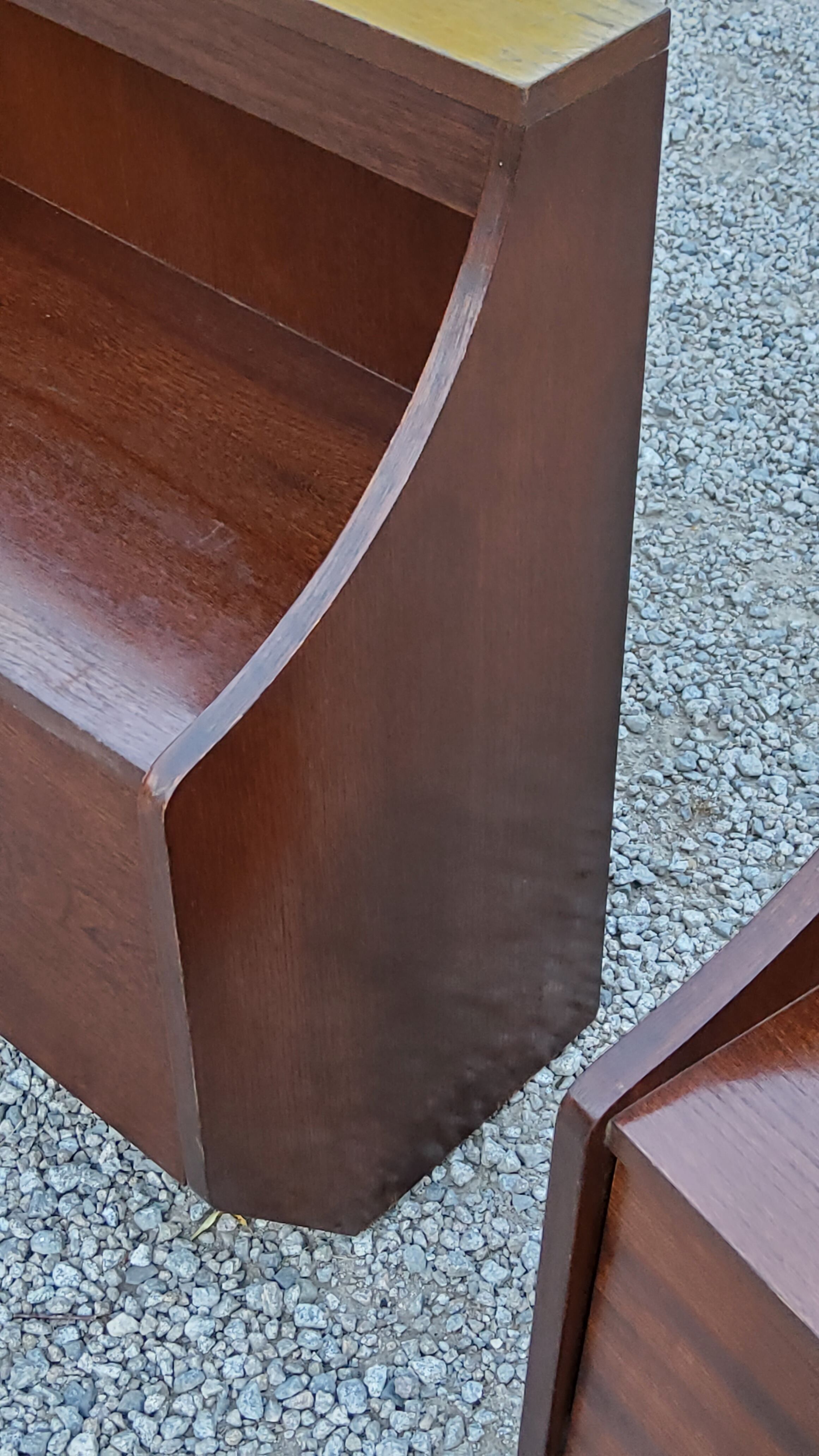 Pair of bedside tables from the 70s in rosewood stained oak veneer