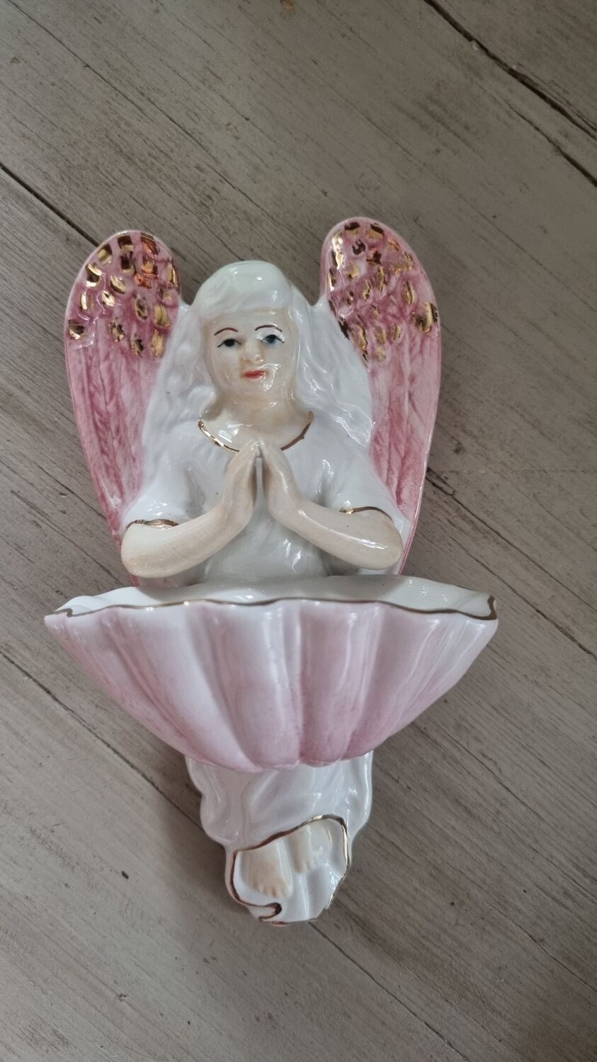 Porcelain angel stoup