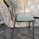 Chaise cuisine en formica vert avec pied metal années 70 vintage #a035