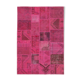 Handmade Anatolian Vintage 172 cm x 250 cm Pink Patchwork Rug