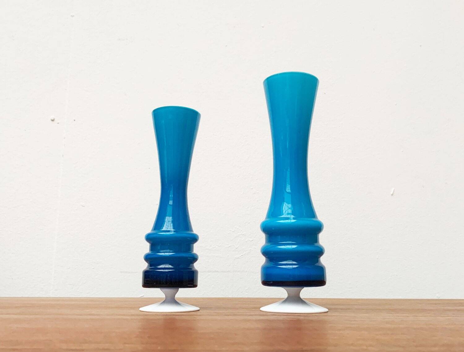 Mid-century German glass vases by Karl Friedrich, 1960s, set of 2.