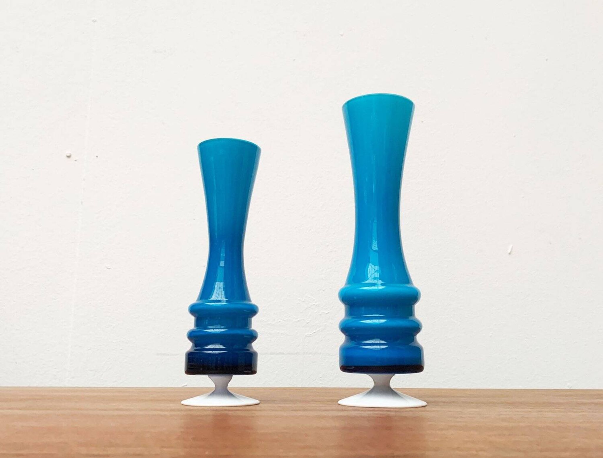 Mid-century German glass vases by Karl Friedrich, 1960s, set of 2.