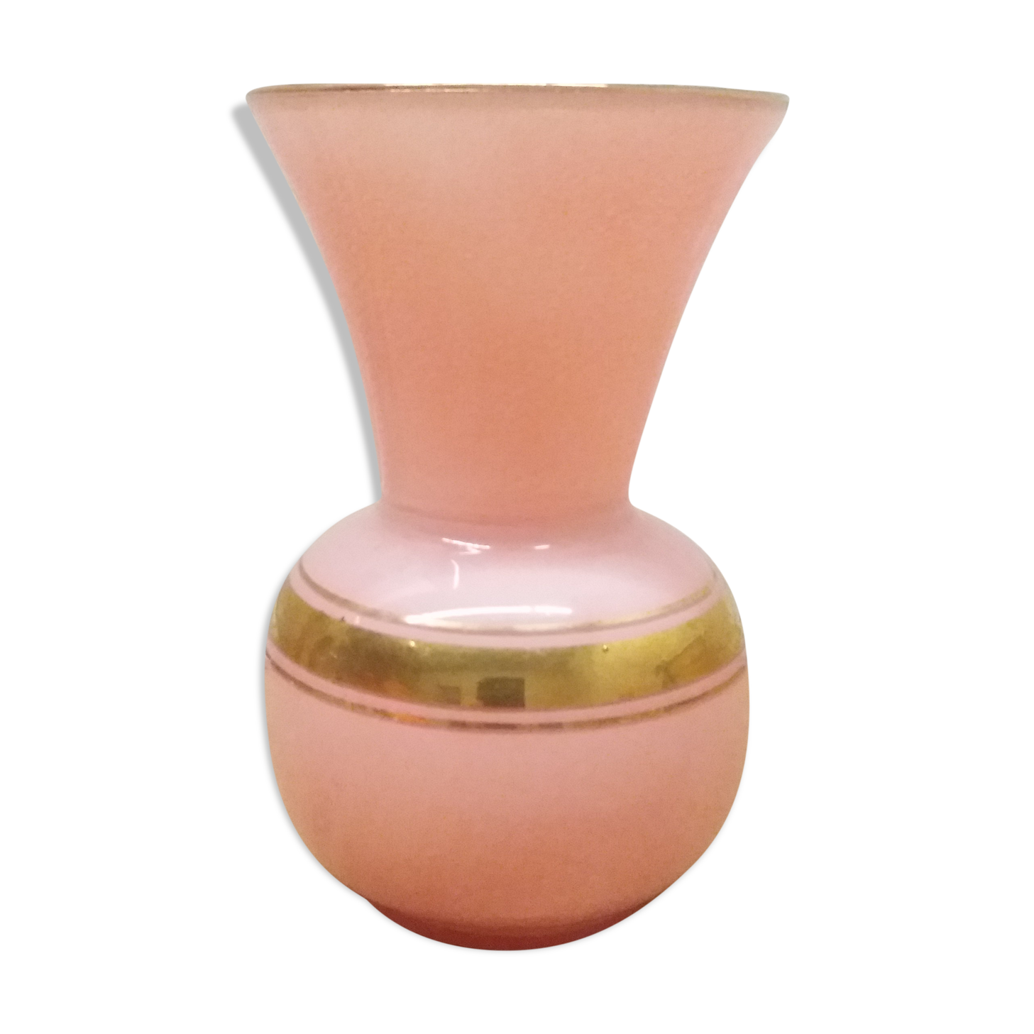 Vase rose et or