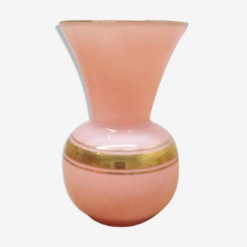 Vase rose et or