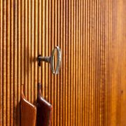 Danish high cabinet in teak with tambour doors Denmark 1960