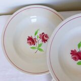 4 K and G Luneville soup plates, Rose Mai model 2106201