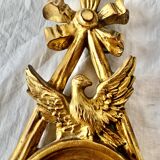 Vintage Empire style wall mirror in gold resin