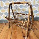Vintage magazine holders light rattan