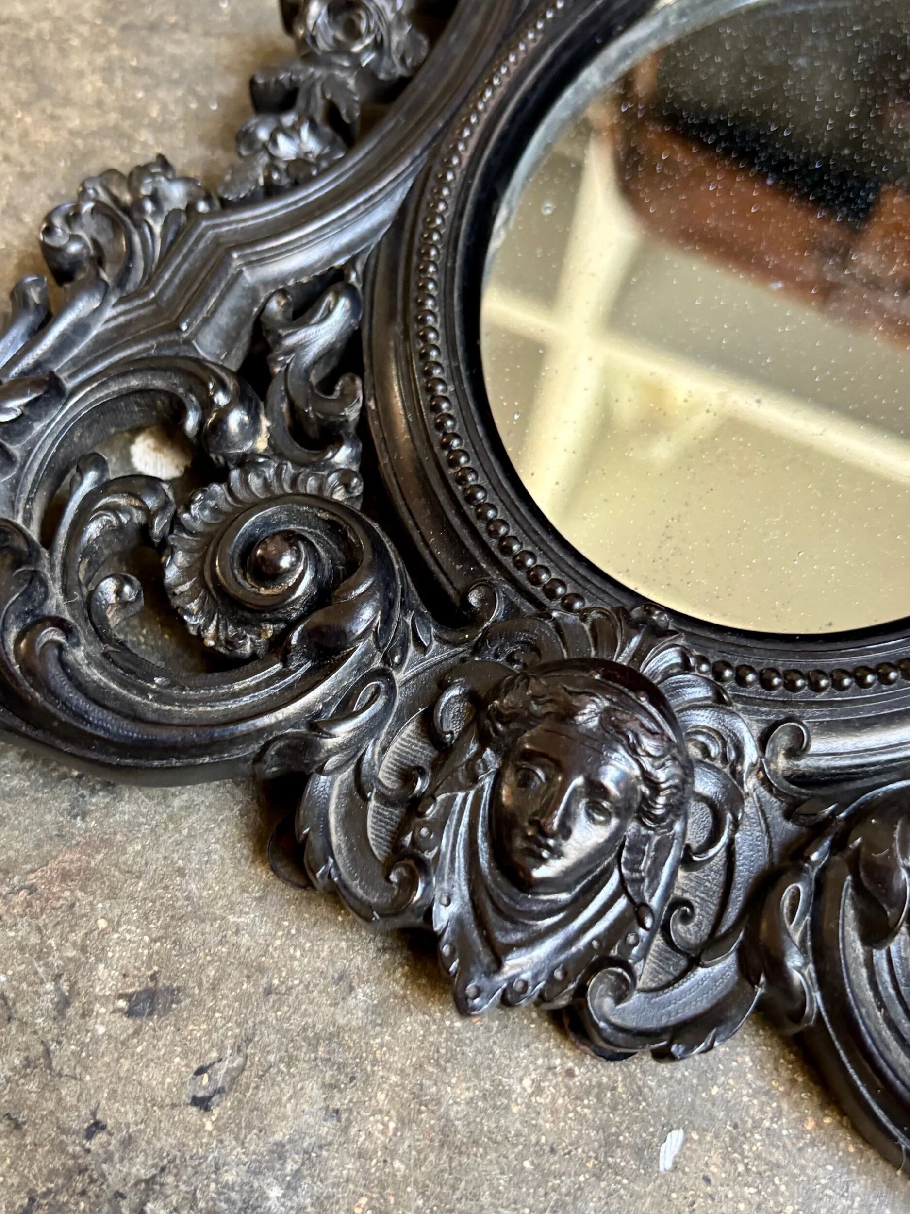 Napoleon III mirror in gutta-percha