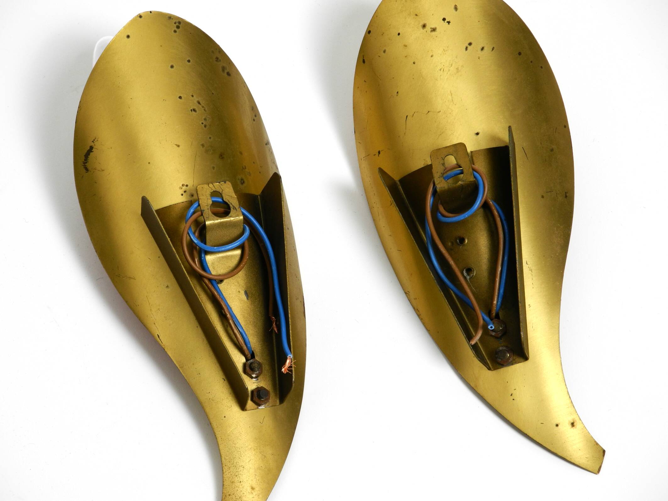 Two original Mid Century Modern brass sconces