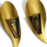 Two original Mid Century Modern brass sconces