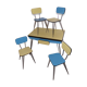 Table et 4 chaises en formica avec pieds eiffels vintage Sif