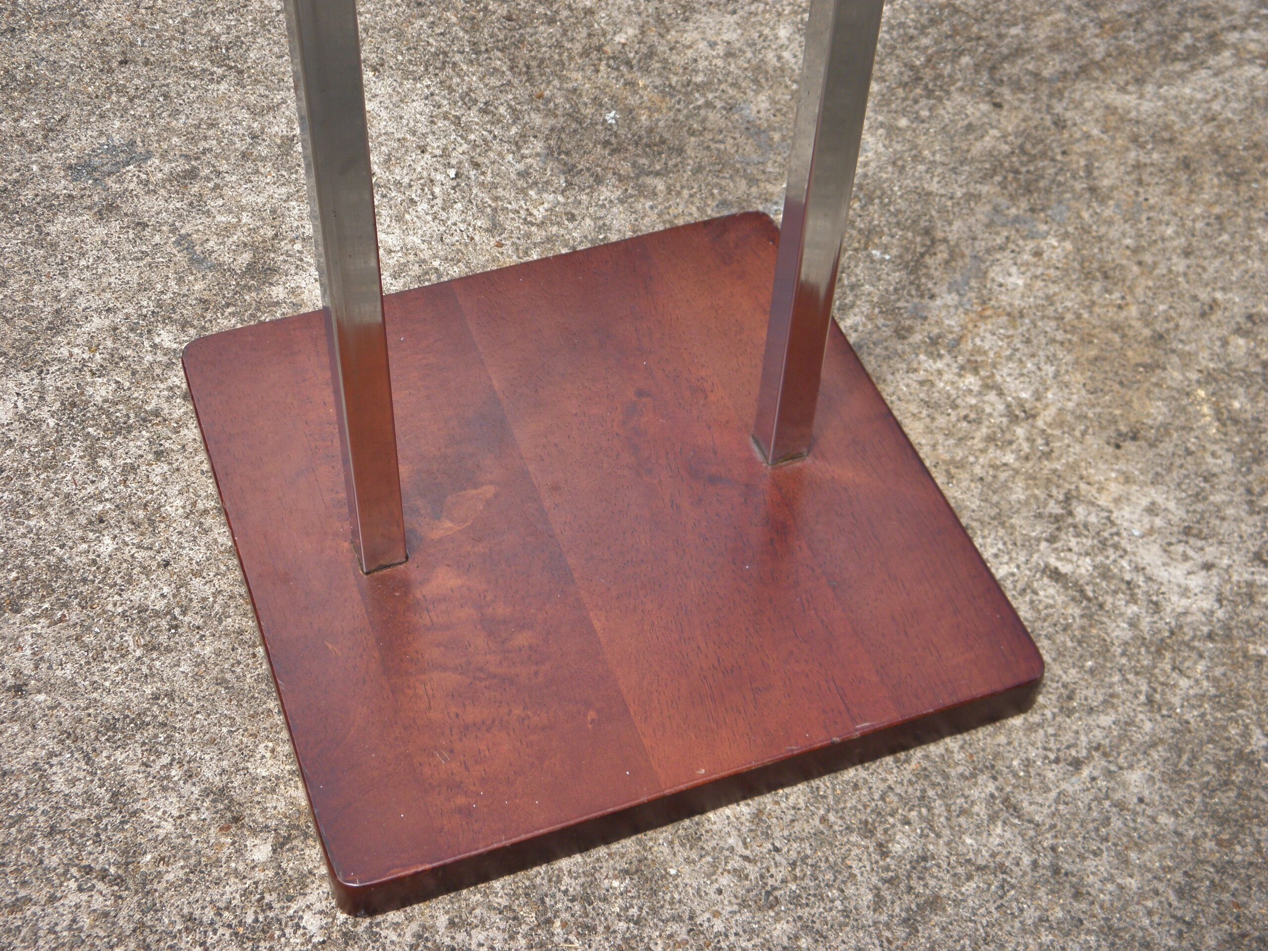 chrome and wood towel rack