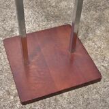 chrome and wood towel rack