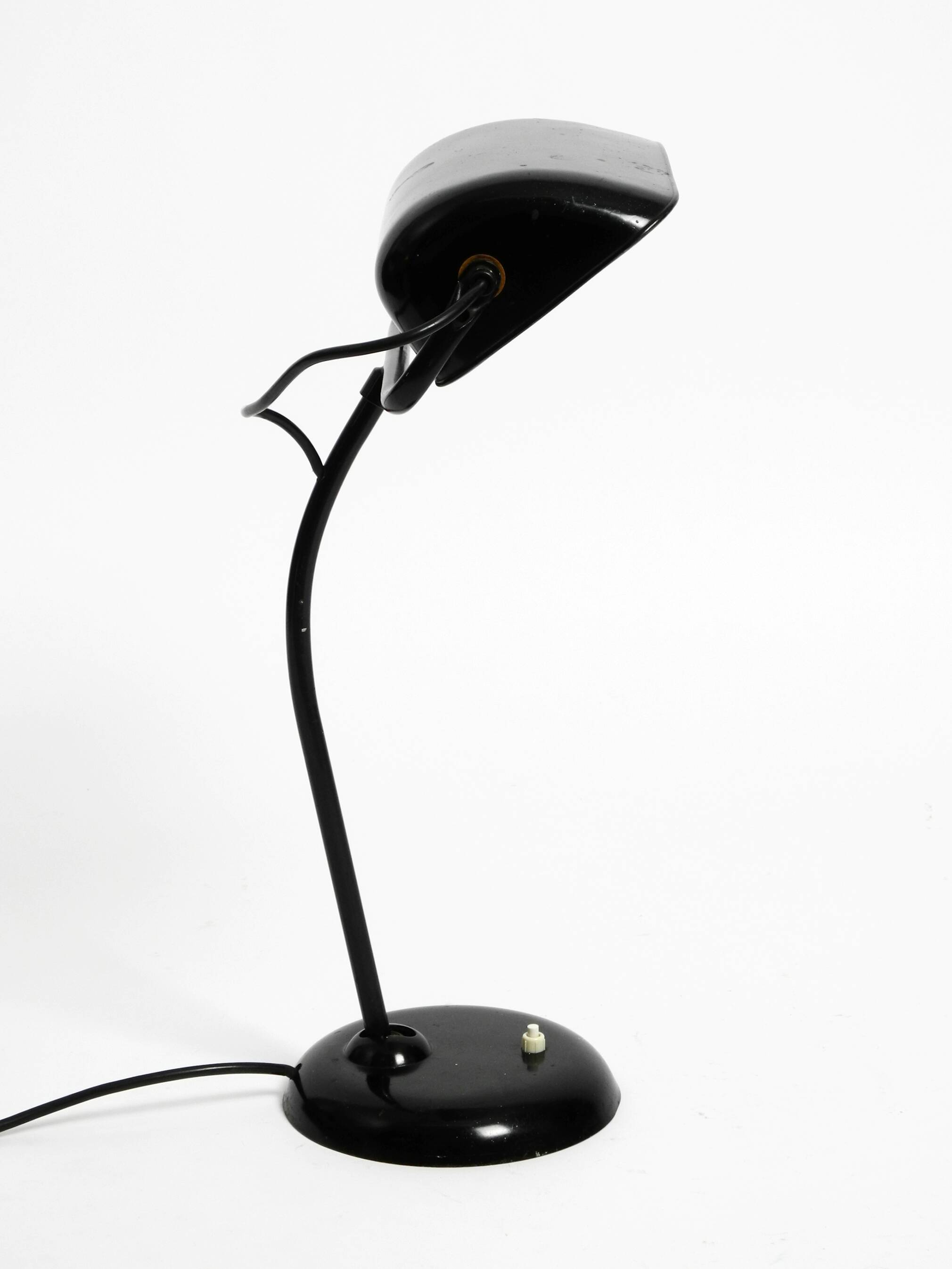 Original 1940s Kaiser Idell industrial metal table lamp model 6581 in black
