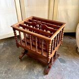 Magazine rack, turned mahogany sheet music