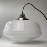 Old vintage opaline suspension lamp 30 cm