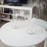Pair of transparent glass vase