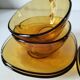 4 cups and saucers VERECO amber