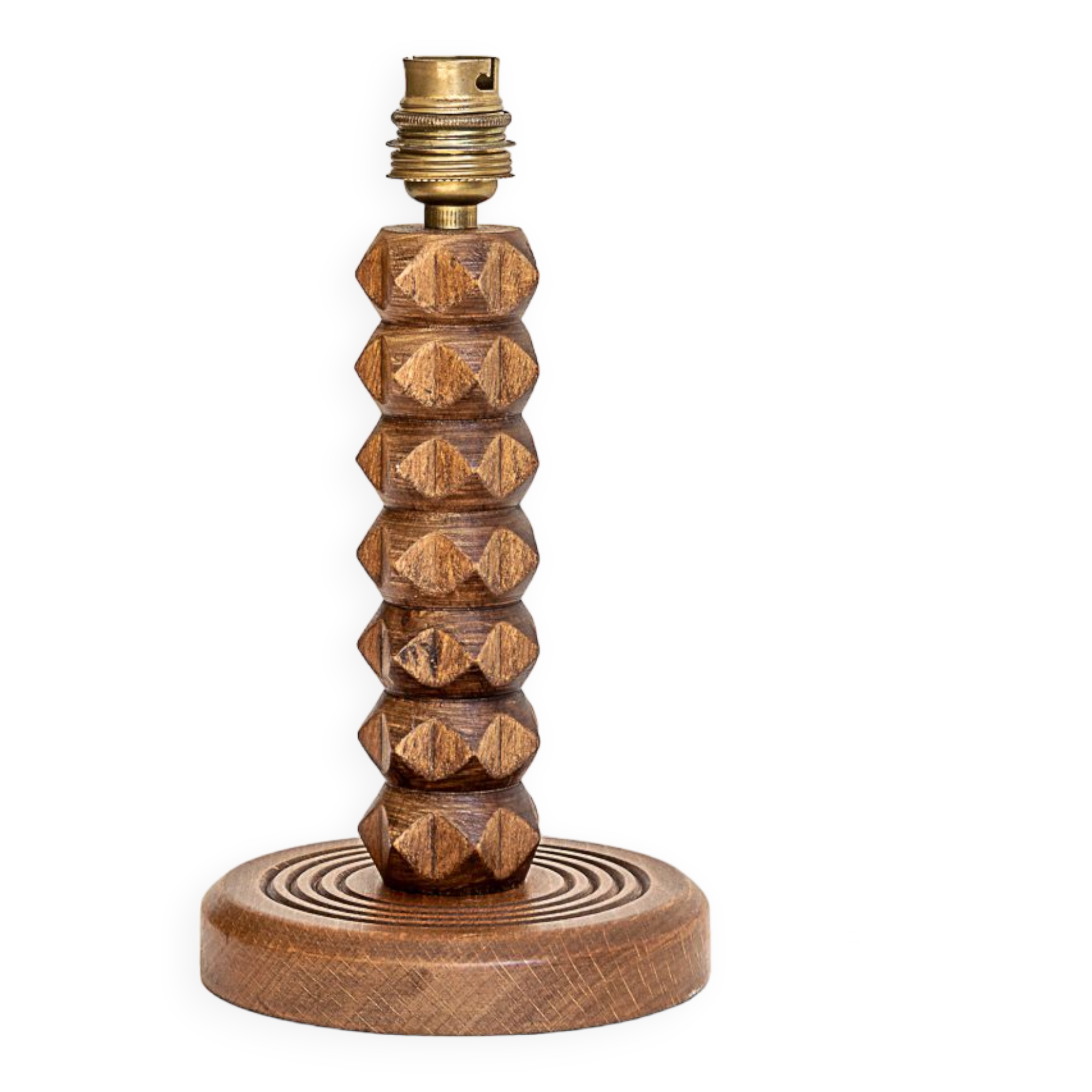 Lamp base in oak or walnut wood, 60s