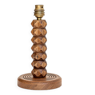 Lamp base in oak or walnut wood, 60s