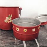 Painted pots and teapot