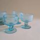 Ensemble de 6 coupelles en verre bullé bleu