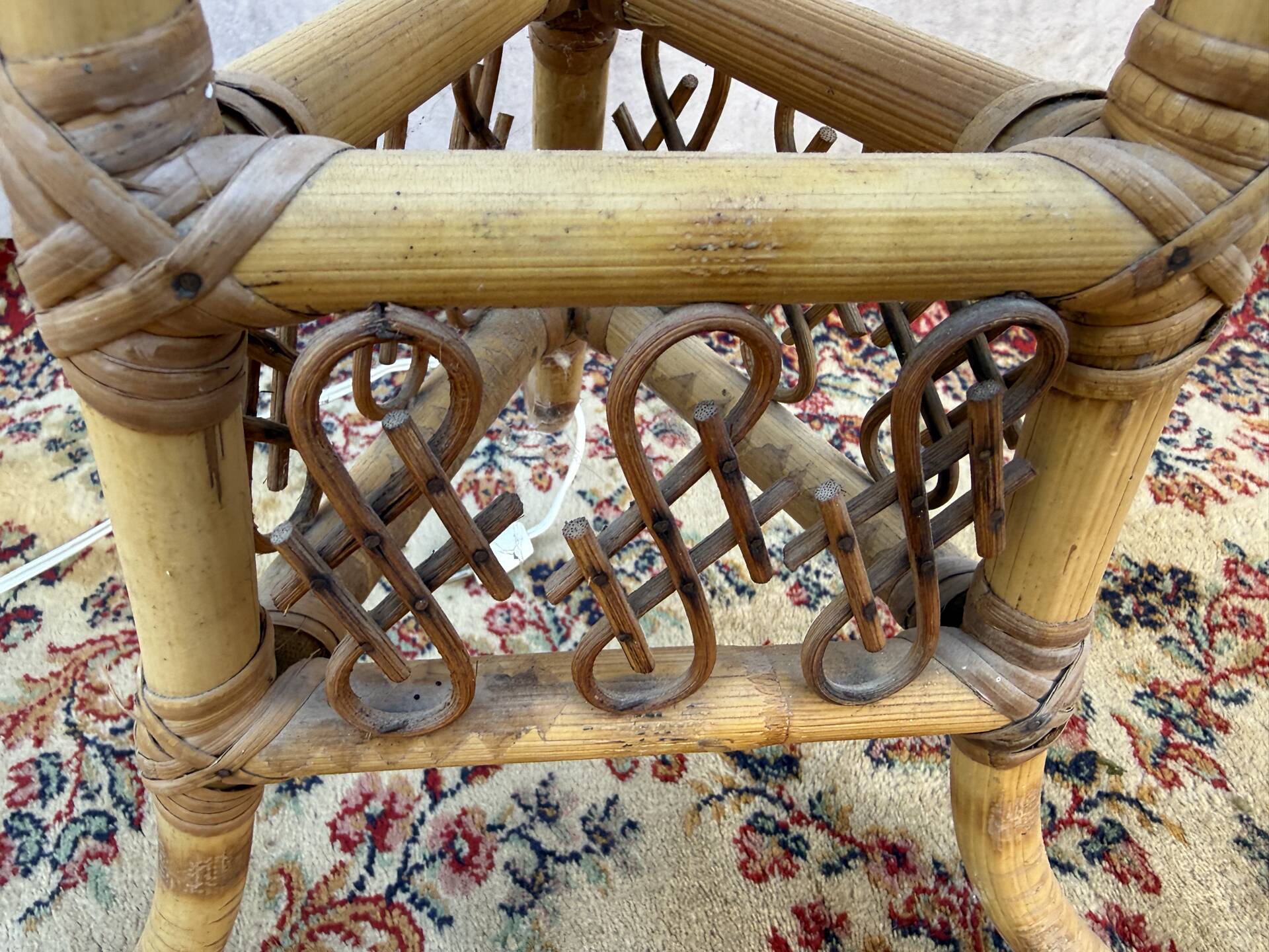 1950s Rattan Floor Lamp in the Style of Louis Sognot, France