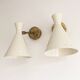 Pair of Italian wall lights in brass and lacquered iron, 1950